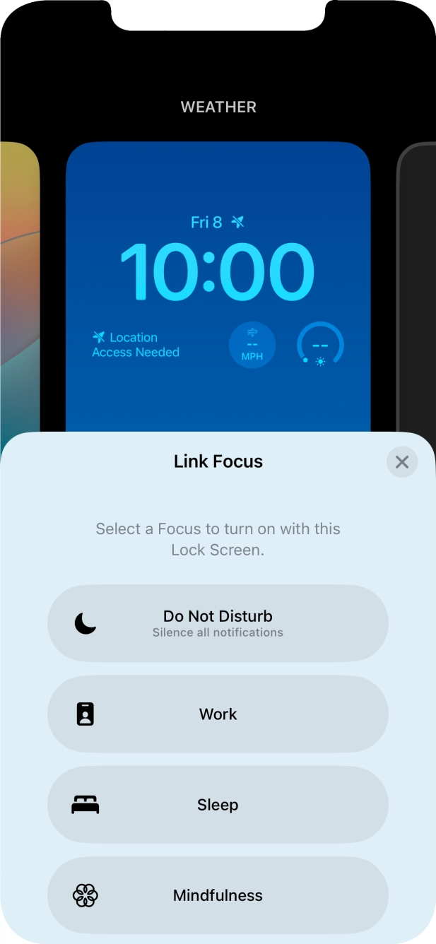 Press the required focus mode. Press the required focus mode.