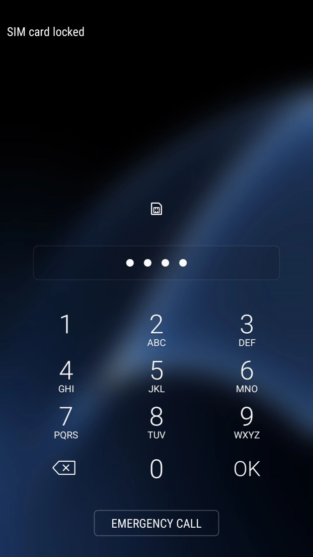 Key in your SIM PIN and press OK. The default SIM PIN is 0000.
