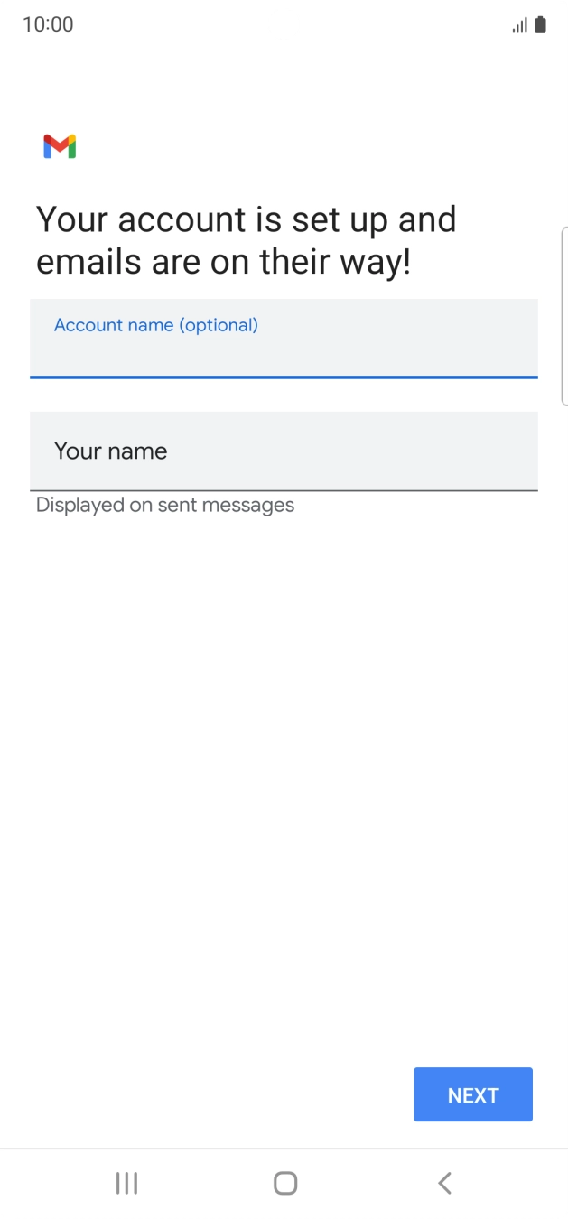 Press Your name and key in the required sender name.