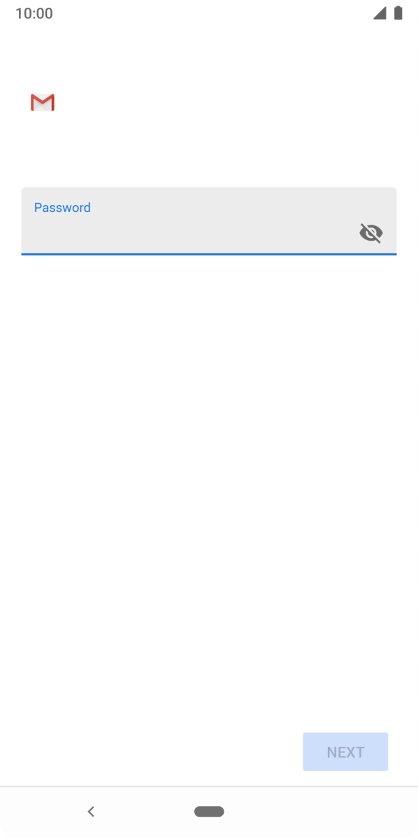 Press the field below 'Password' and key in the password for your email account. Press the field below 'Password' and key in the password for your email account.