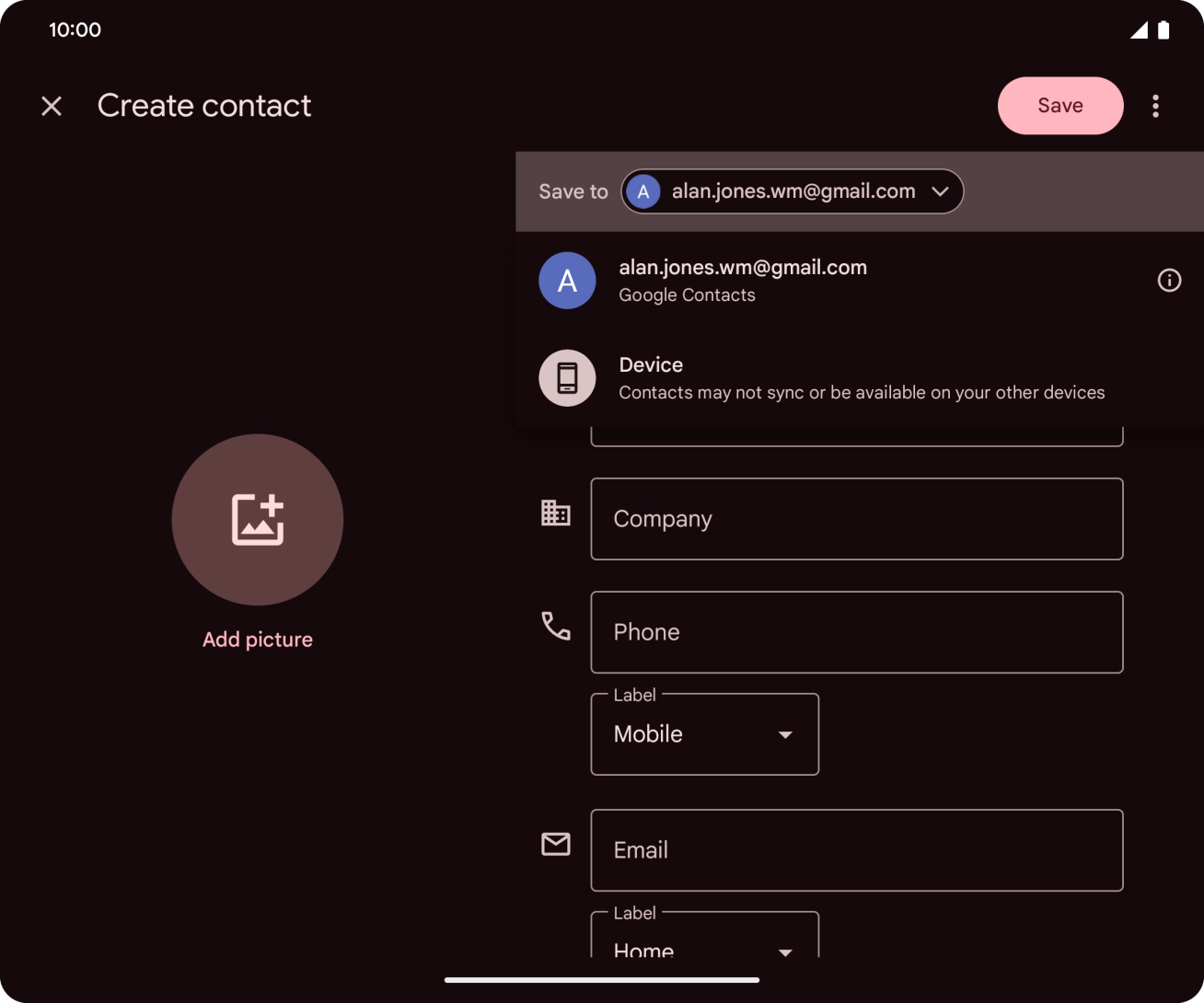 Press the required Google account. Press the required Google account.