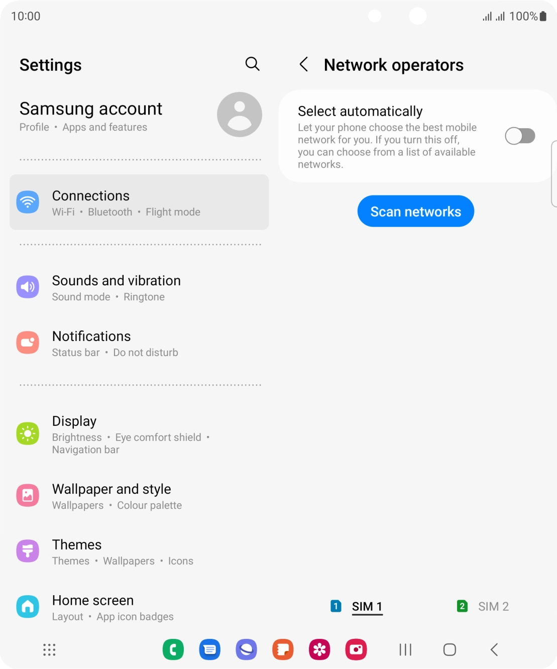 Press the indicator next to 'Select automatically' to turn on the function.