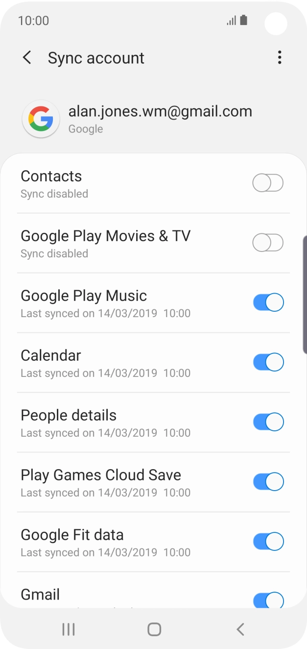 Press the indicator next to 'Contacts' to turn on the function.