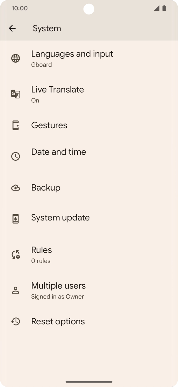 Press System update. If a new software version is available, it's displayed. Follow the instructions on the screen to update the phone software.