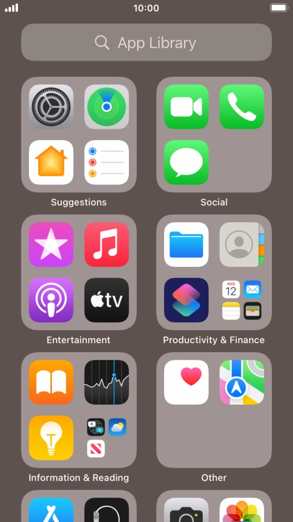 Press the required app. Press the required app.