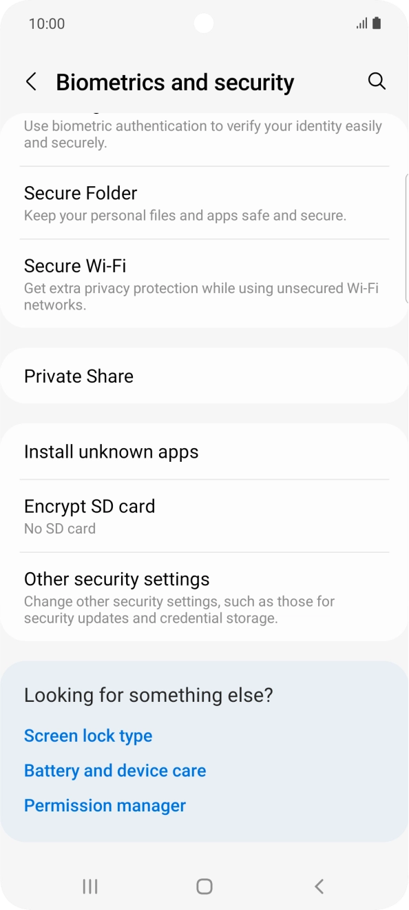 Press Other security settings.