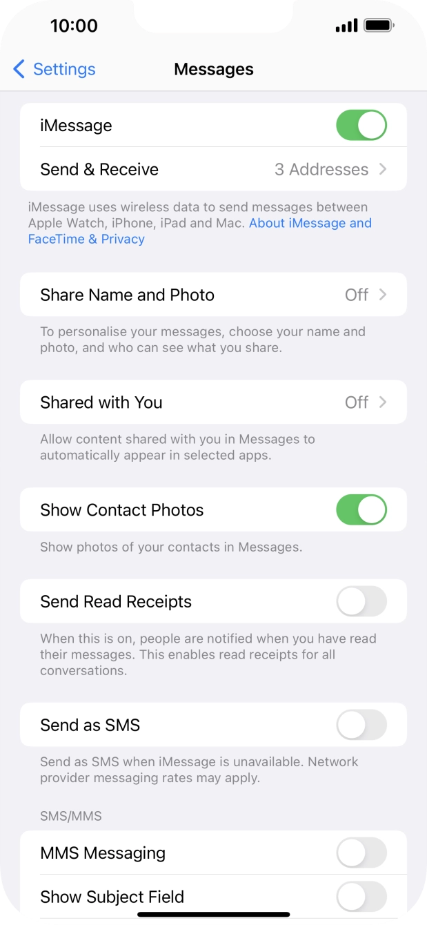 Press the indicator next to 'Send as SMS' to turn the function on or off. Press the indicator next to 'Send as SMS' to turn the function on or off.