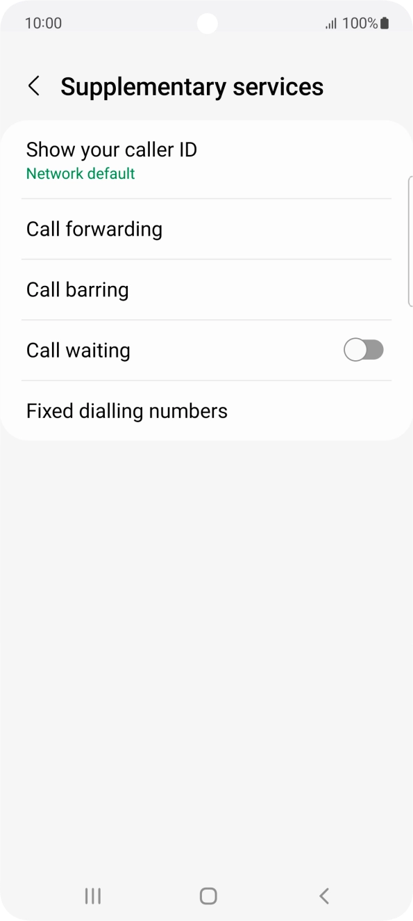 Press Call forwarding. Press Call forwarding.