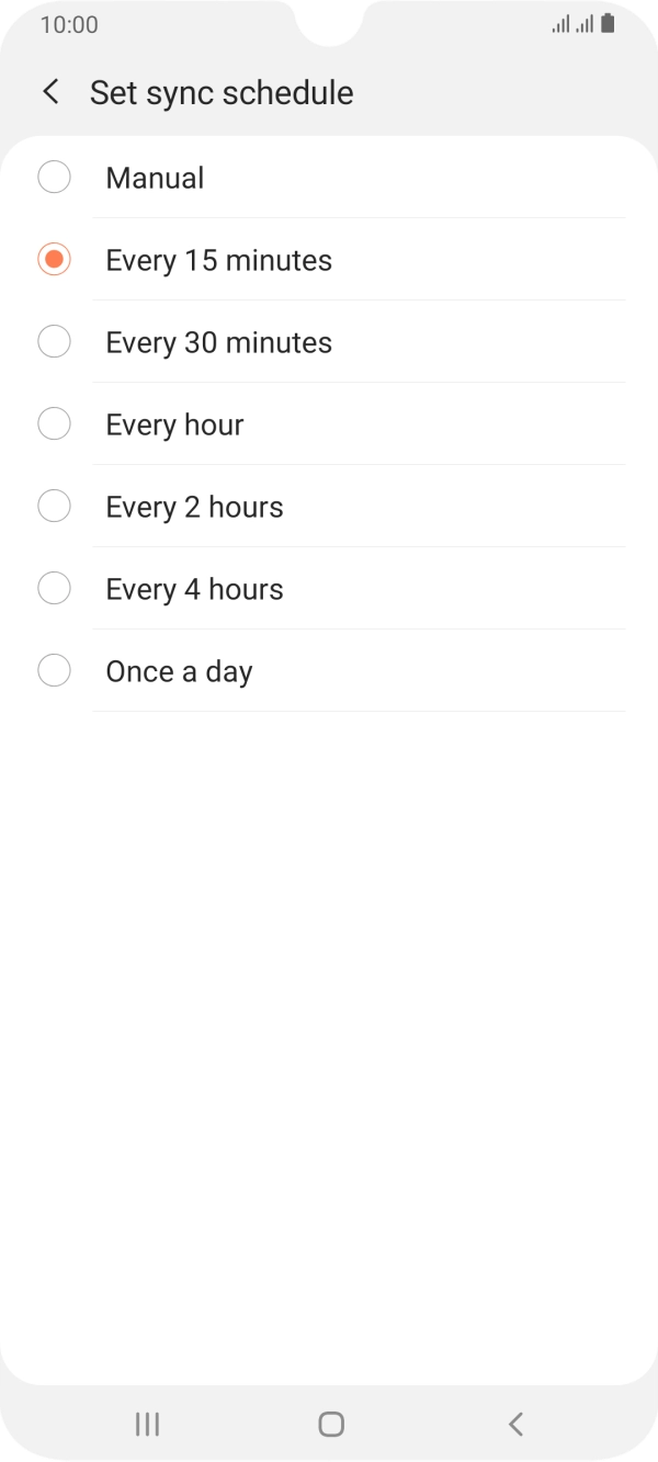 Press the required setting. Press the required setting.