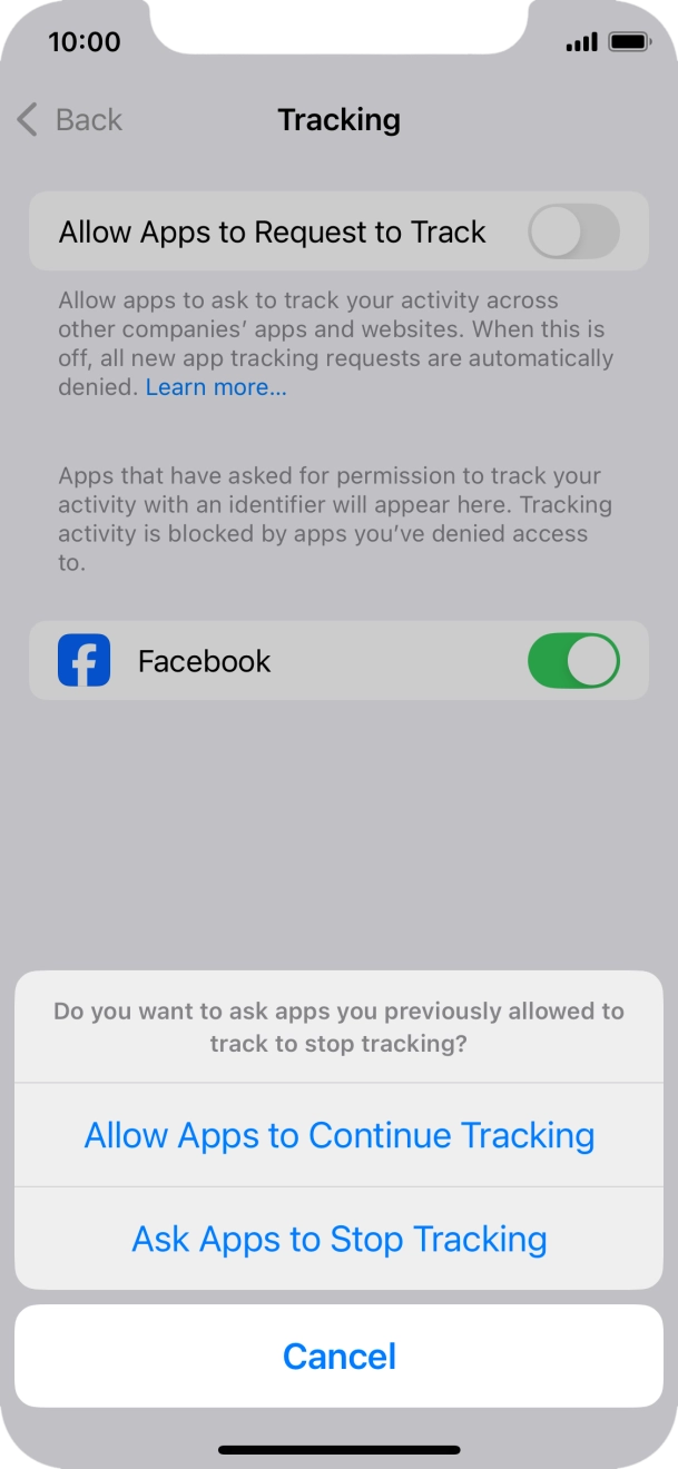 If you turn off the function, press the required setting.