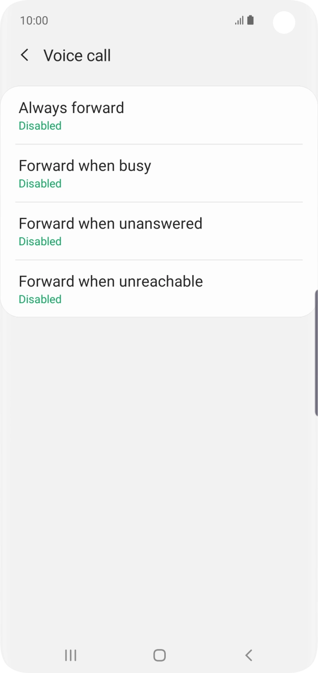 Press the required divert type.