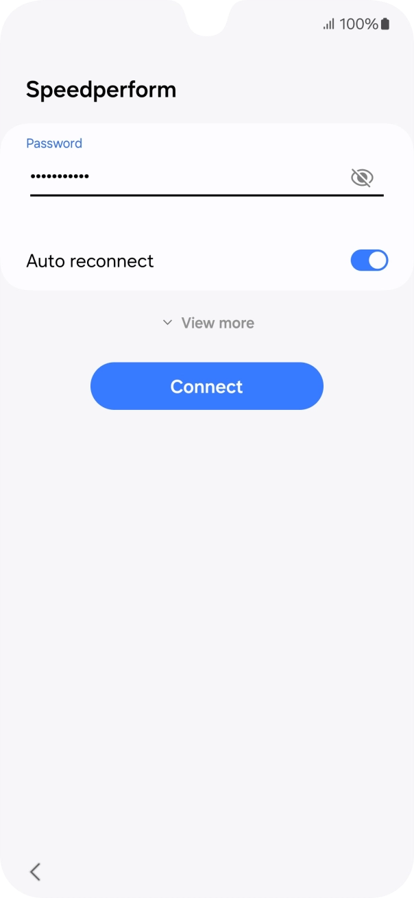 Key in the password for the WiFi network and press Connect.