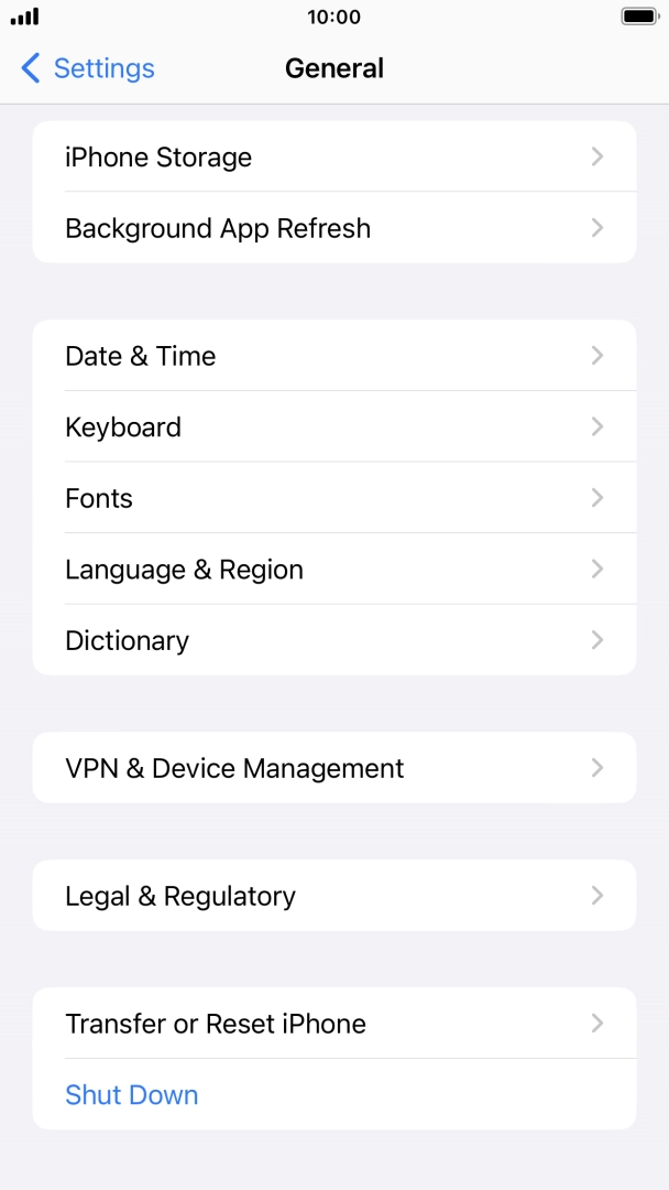 Press Transfer or Reset iPhone.