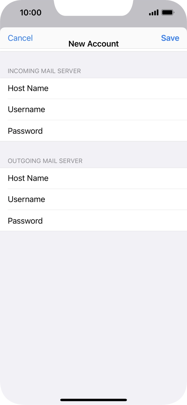 Press Save. Your email account has now been set up. To select more settings for incoming and outgoing server, proceed with the following steps. Press Save. Your email account has now been set up. To select more settings for incoming and outgoing server, proceed with the following steps.