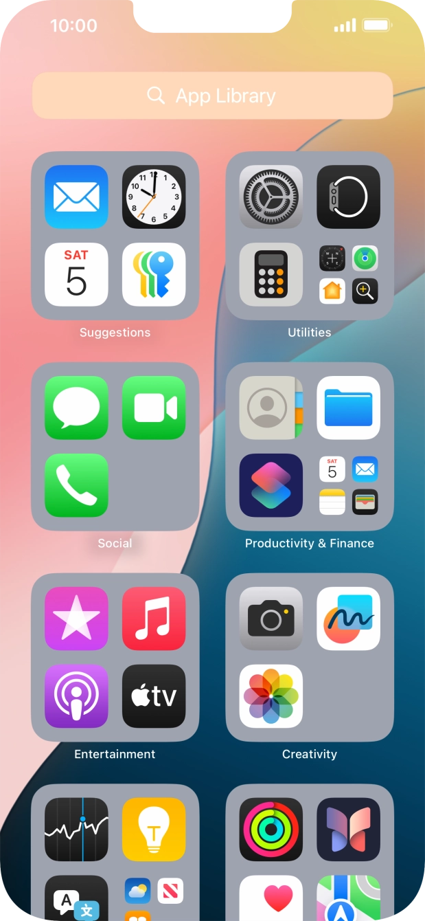 Press the required app. Press the required app.