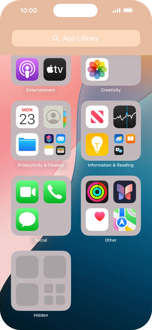 The app is now placed in the Hidden folder in the App Library.