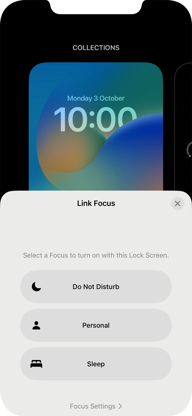 Press the required focus mode. Press the required focus mode.