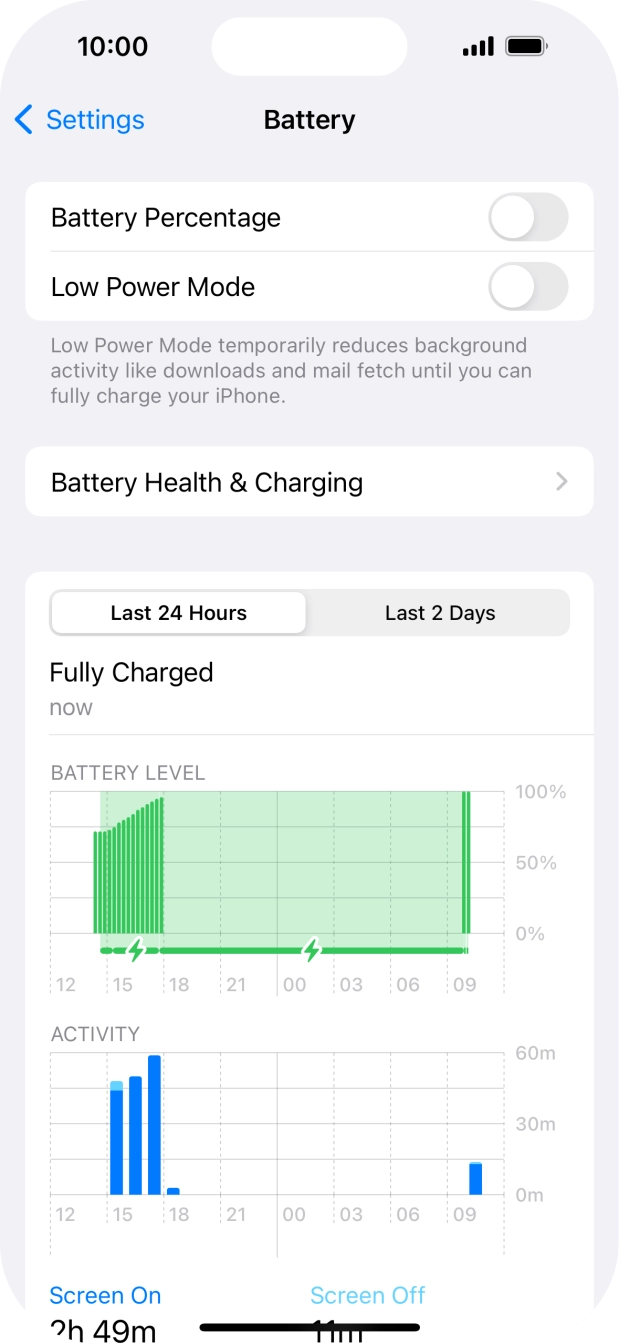 Press the indicator next to 'Low Power Mode' to turn on the function.