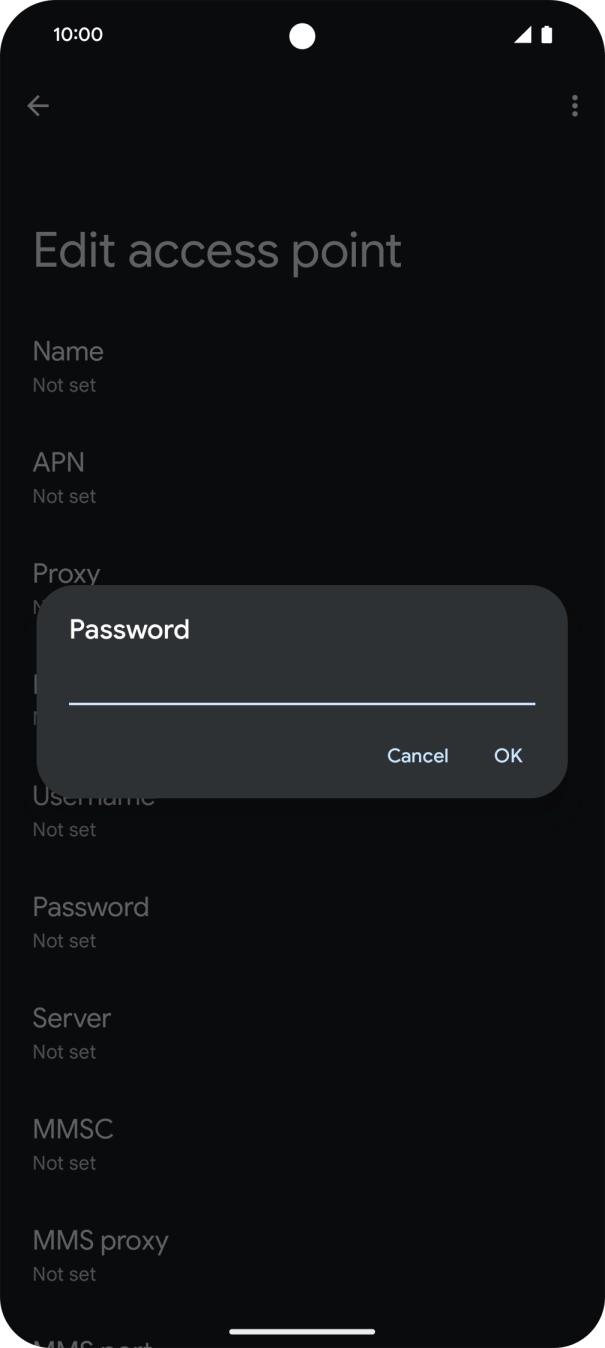 Key in password and press OK. Key in password and press OK.