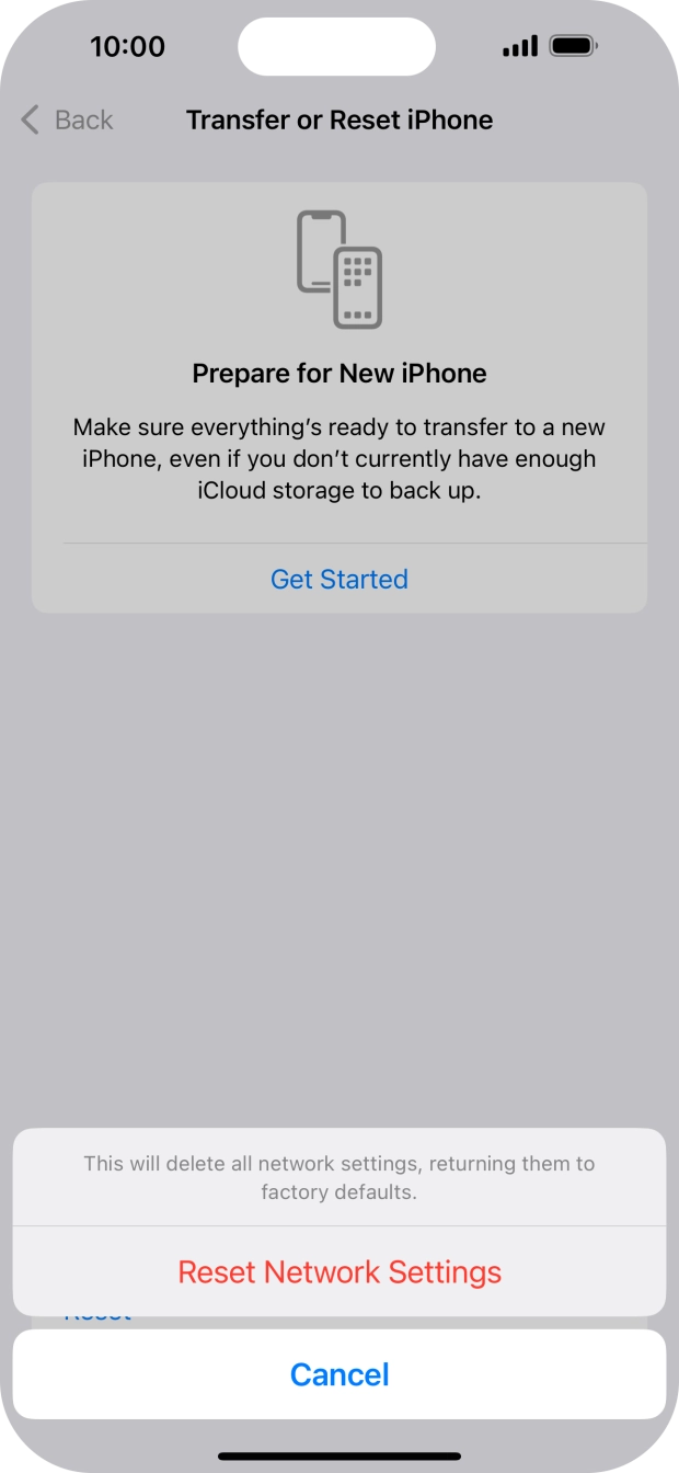 Press Reset Network Settings.