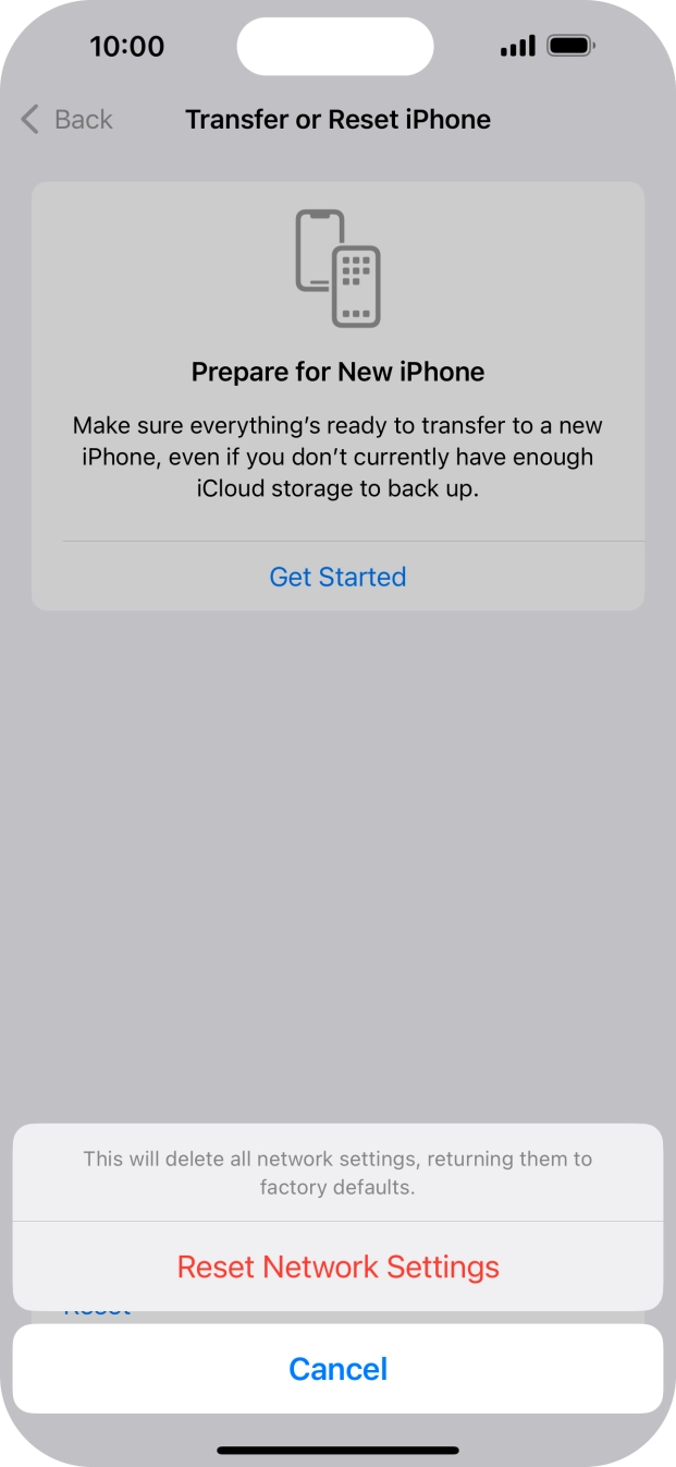 Press Reset Network Settings.