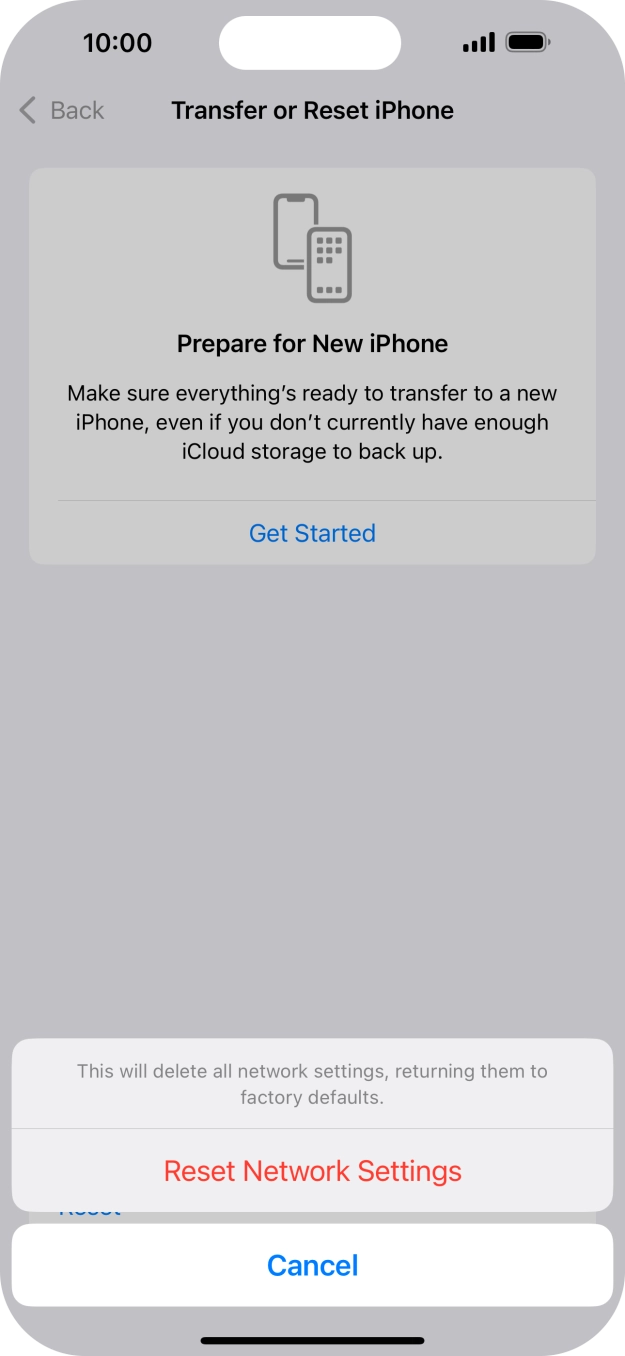 Press Reset Network Settings.