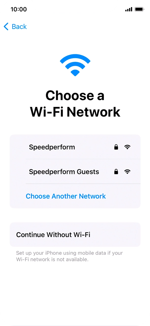 Press the required WiFi network.