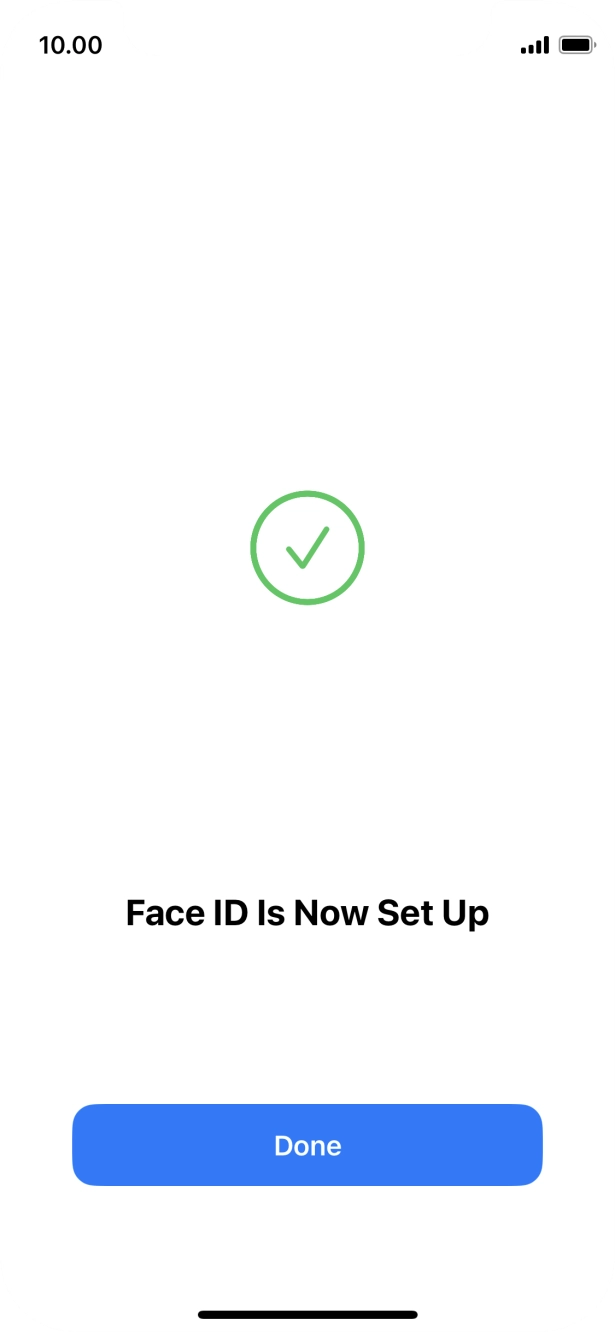 Press Done. If you haven't previously selected a phone lock code, key in a code of your own choice twice.
