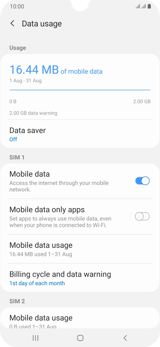 The total data usage is displayed.
