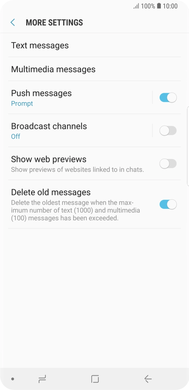 Press Text messages.