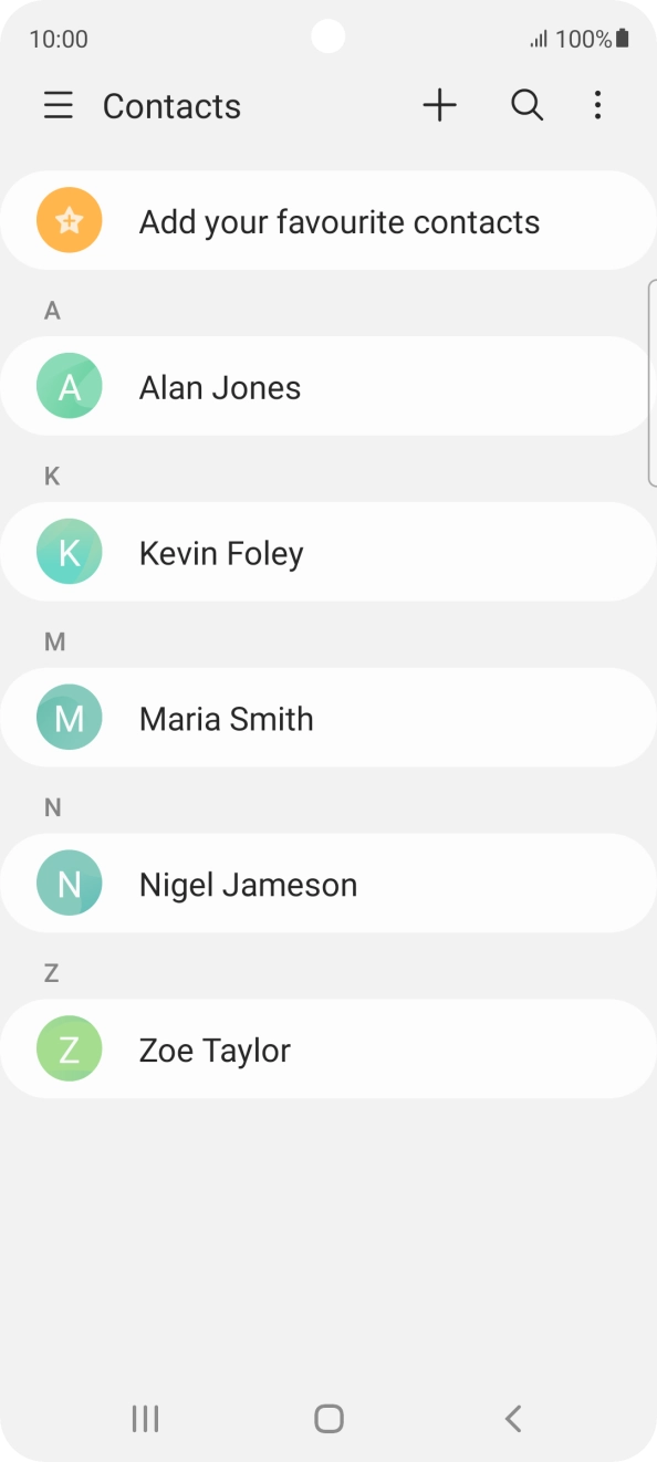 Press the required contact.