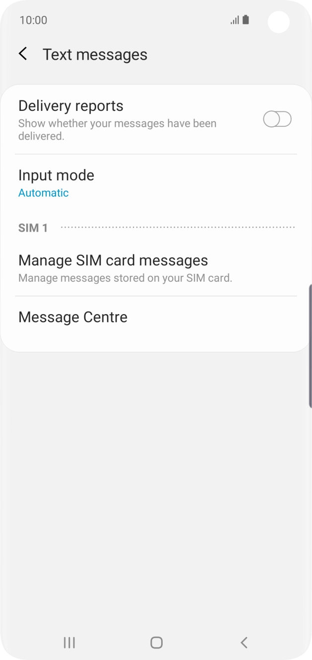 Press Message Centre.