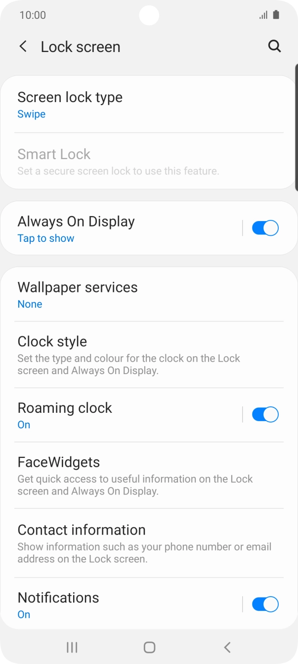Press Screen lock type.