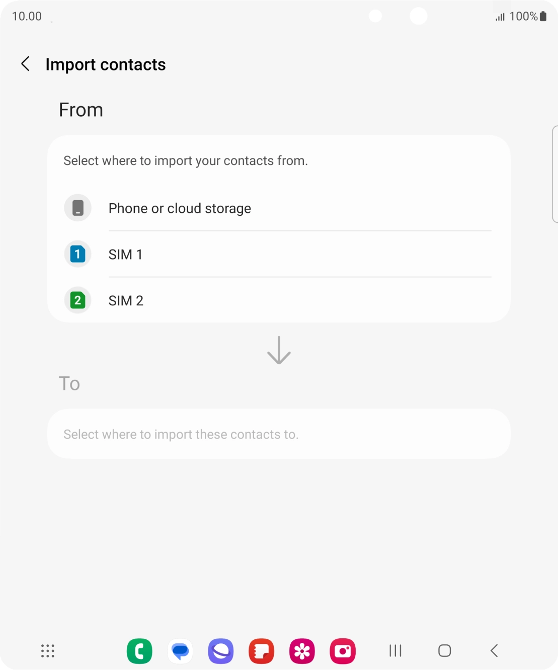Press the name of the SIM. Press the name of the SIM.