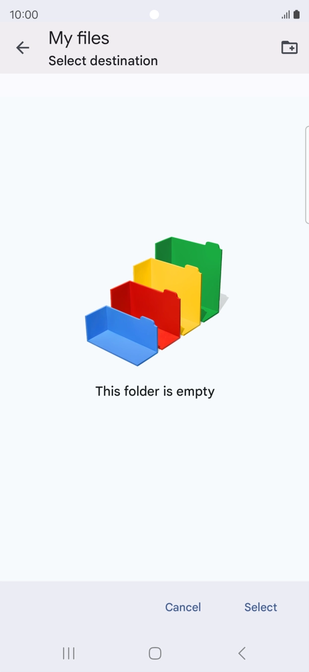 To create a new folder, press the new folder icon and follow the instructions on the screen to create a new folder. To create a new folder, press the new folder icon and follow the instructions on the screen to create a new folder.
