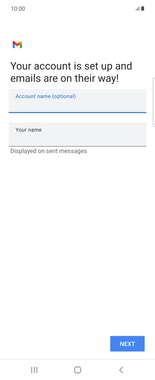 Press the field below 'Your name' and key in the required sender name. Press the field below 'Your name' and key in the required sender name.