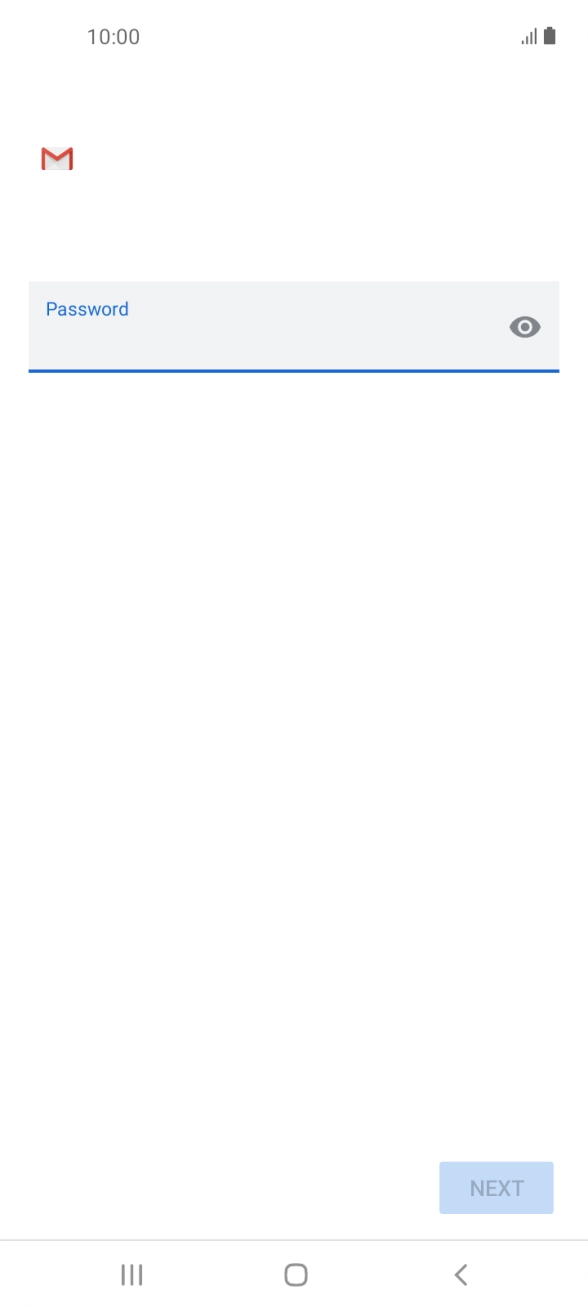 Press the field below 'Password' and key in the password for your email account.