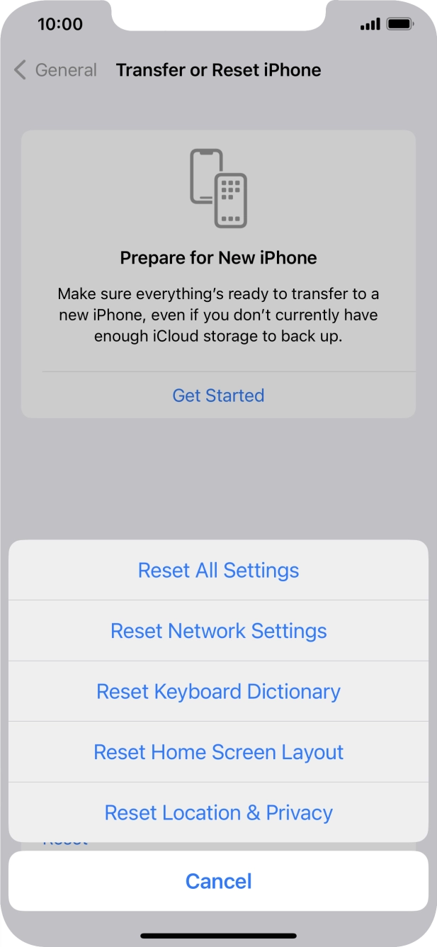 Press Reset All Settings.