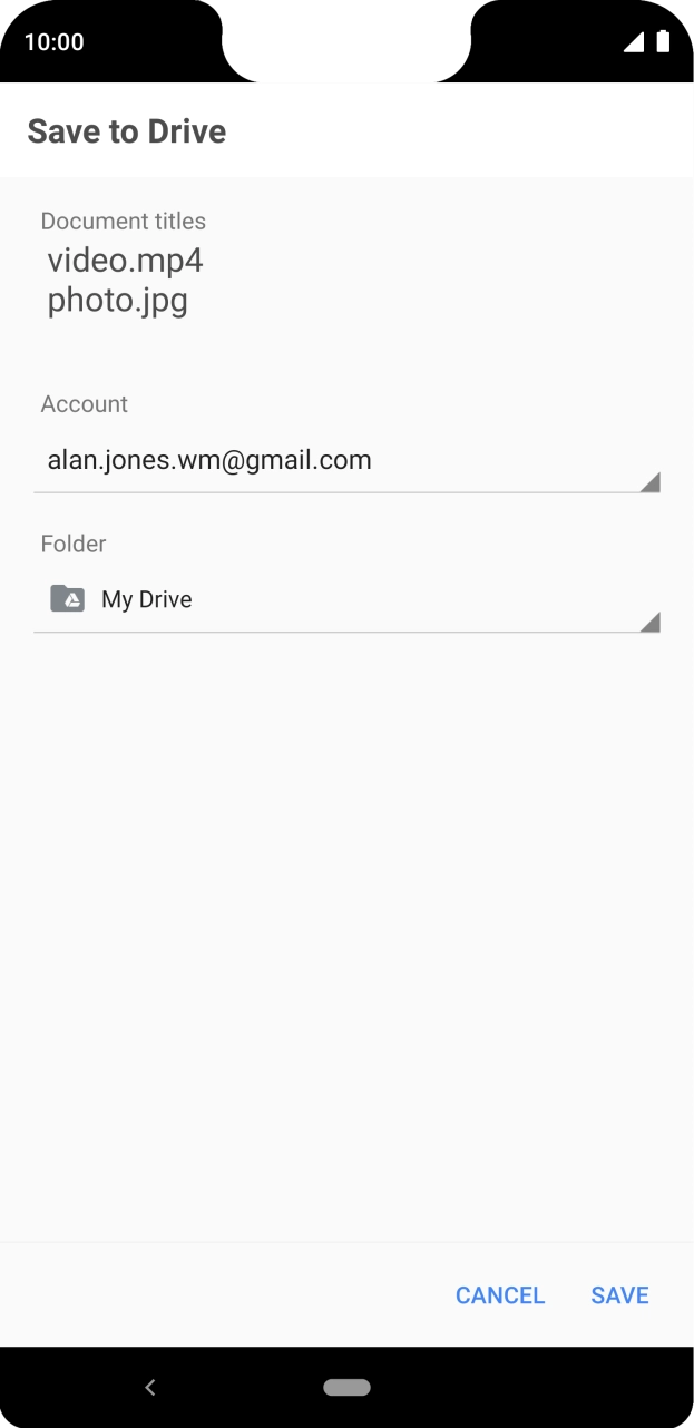Press the field below 'Folder' and go to the required folder.