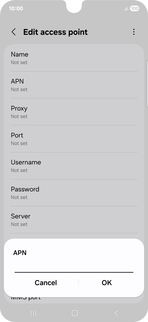 Key in mobile.o2.co.uk and press OK.