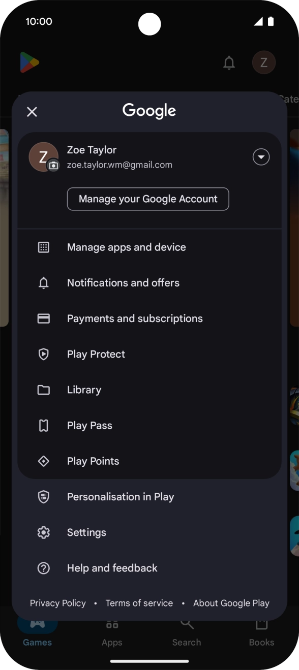 Press Manage apps and device.