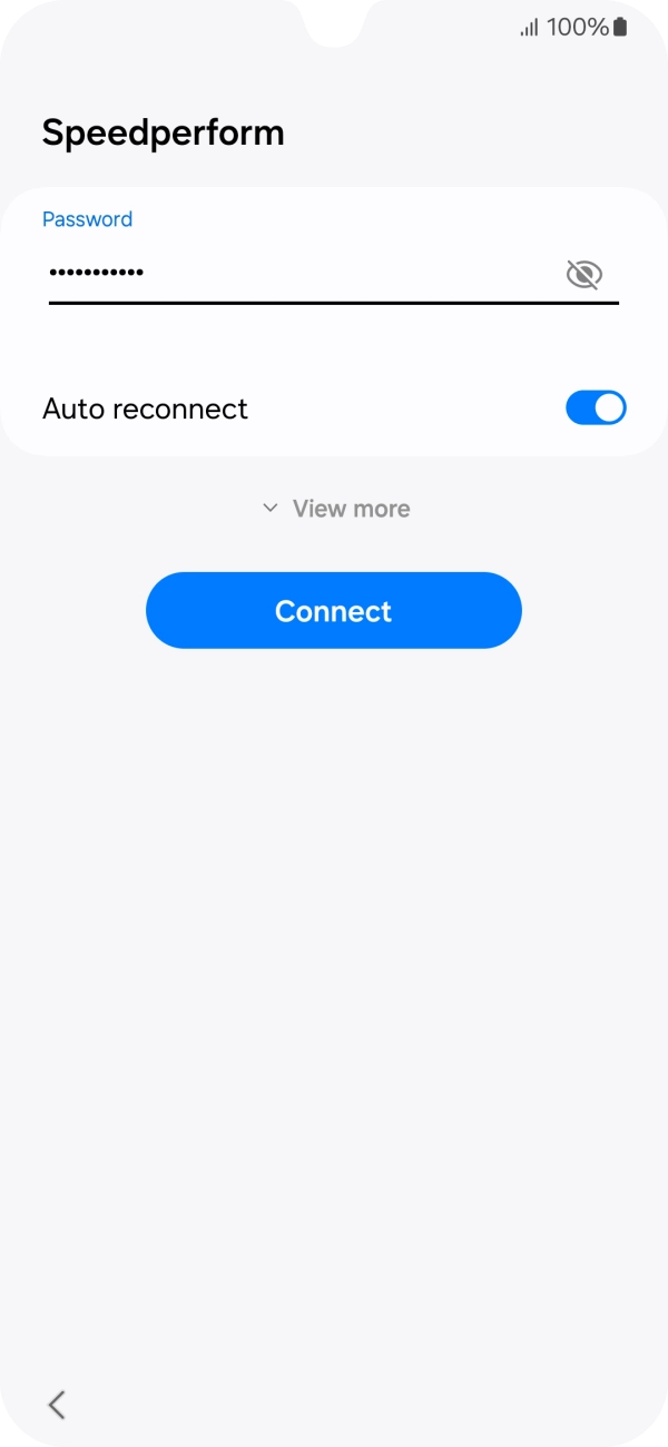 Key in the password for the WiFi network and press Connect.