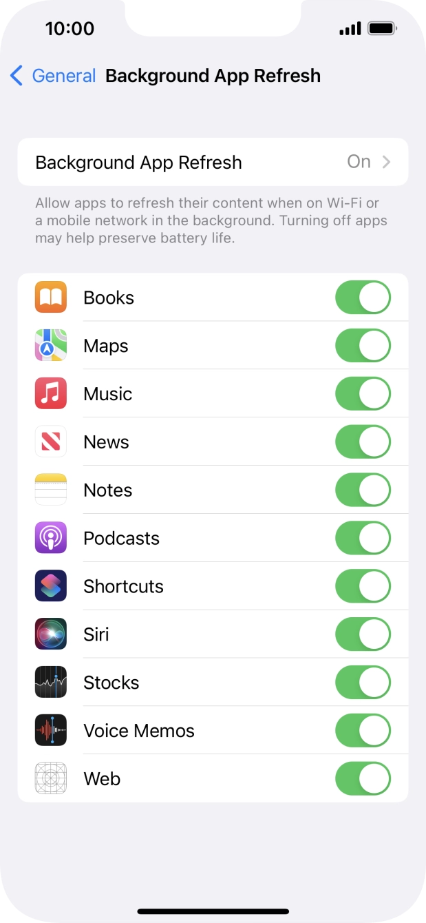 Press Background App Refresh. Press Background App Refresh.