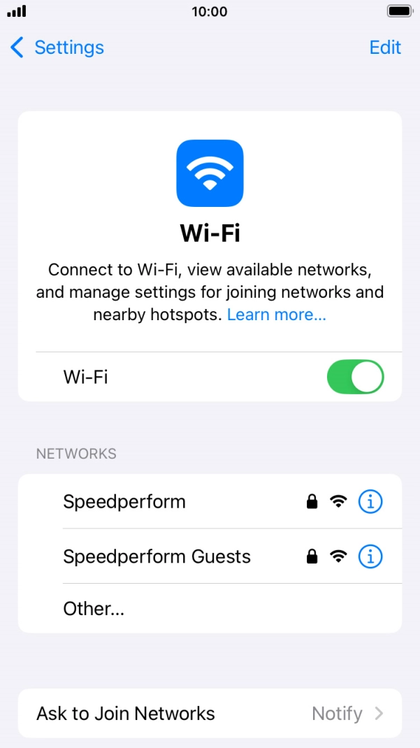 Press the required WiFi network and key in the password for the WiFi network.