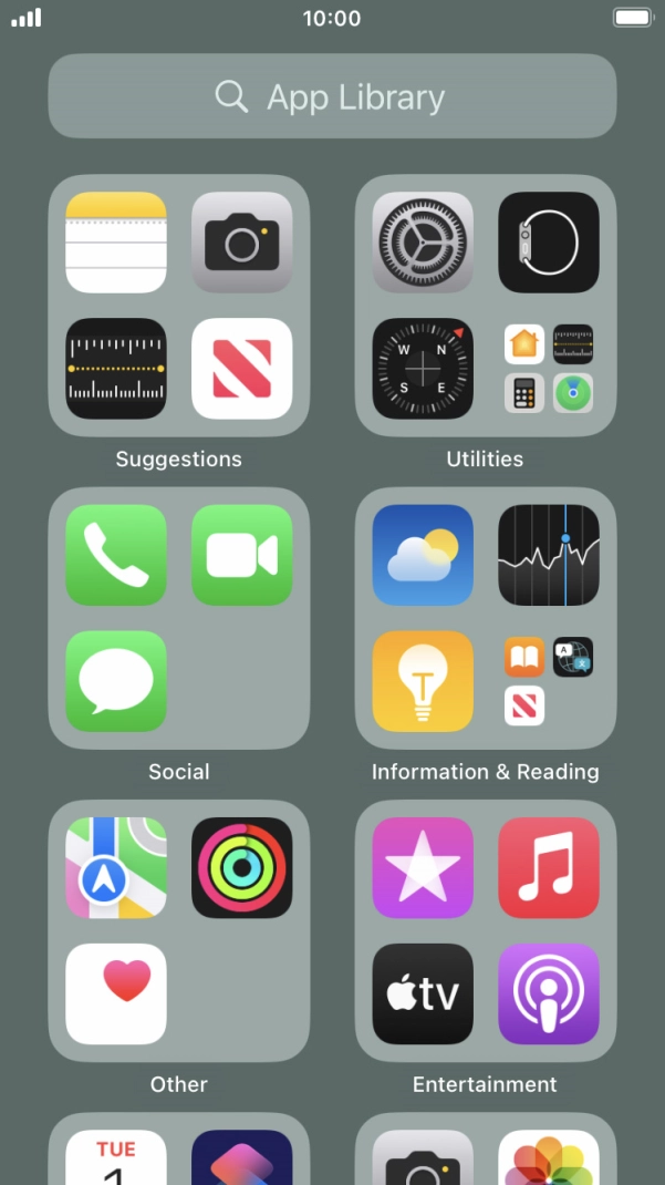 Press the required app. Press the required app.