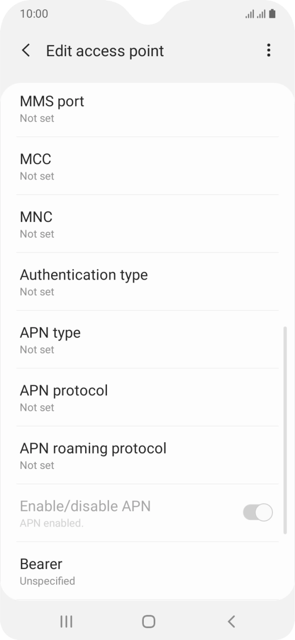 Press MMS port. Press MMS port.
