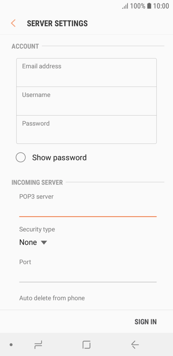 Press the drop down list below 'Security type'. Press the drop down list below 'Security type'.