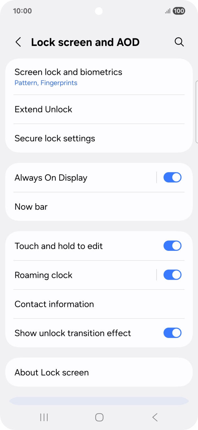 Press Screen lock and biometrics and key in the additional lock code you created earlier.
