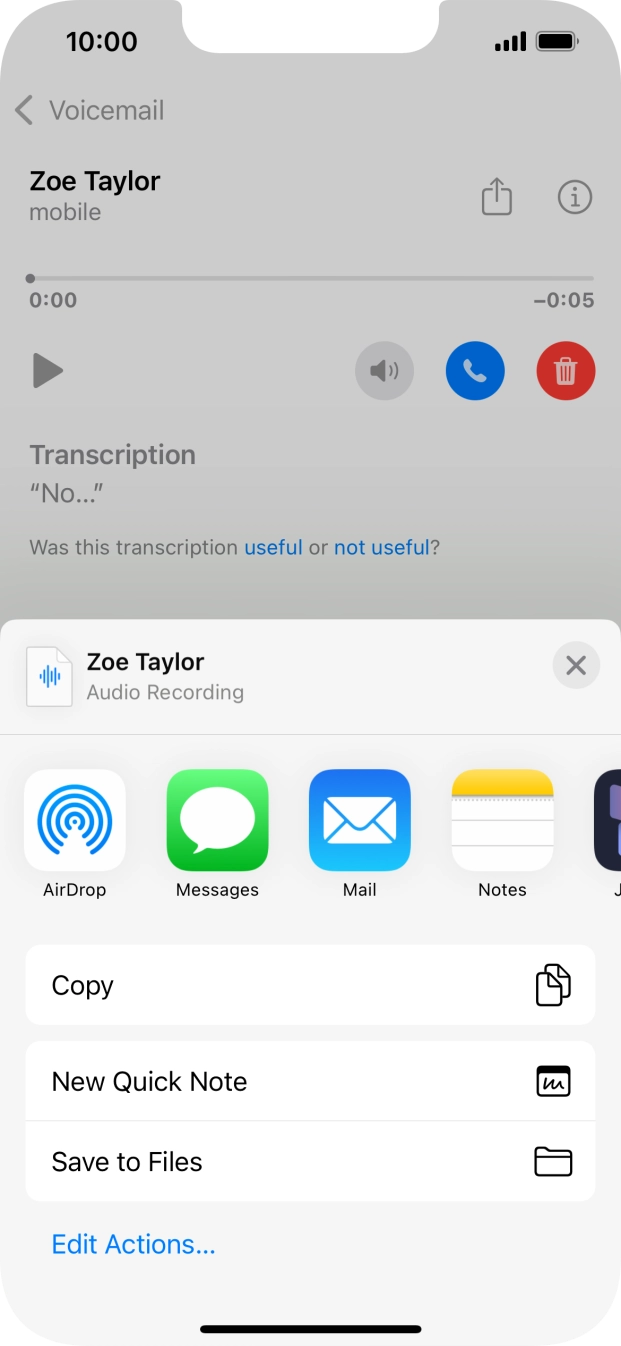 Press the required setting and follow the instructions on the screen to share or save the message. Press the required setting and follow the instructions on the screen to share or save the message.