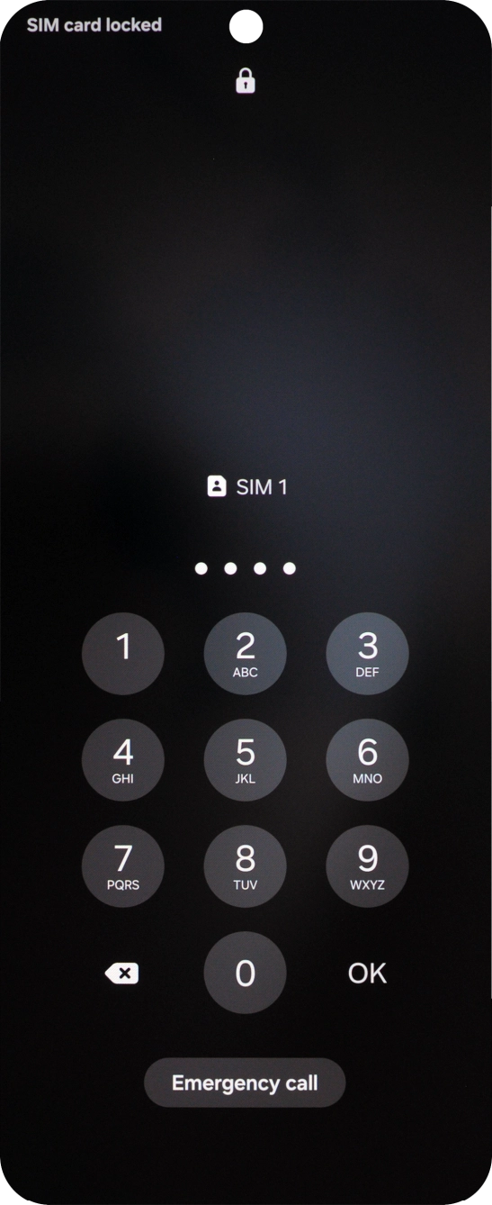 If your SIM is locked, key in your SIM PIN and press OK. The default SIM PIN is 0000.